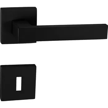 Dveřní kování TI - SQUARE - HR 2275Q rozety BBQ, klika/klika BS - Černá matná (153)