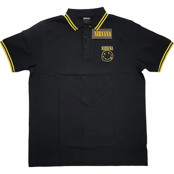 Pánská móda Nirvana polo tričko, Smiley Black, pánské XL