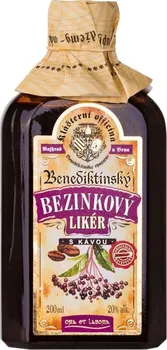 Likér Klášterní officína Bylinný likér bezinkový s kávou 20 % 200 ml