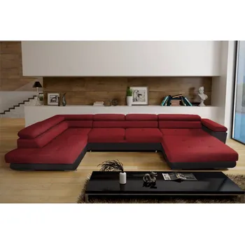 Sedací souprava Rohová sedačka LAING U mini+L, levá, červená/černá + vyzvednutí ZDARMA