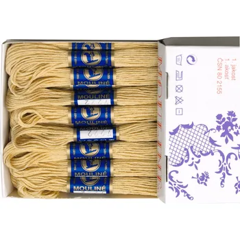 Příze Snový svět 7222 - Bavlněná vyšívací příze Mouline žlutohnědá