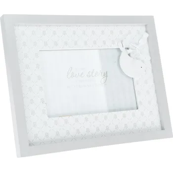 Rám na obraz Dřevěný fotorámeček Little bird šedá, 23 x 18 cm