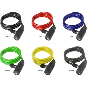 Zámek na kolo Zámek spirála M-WAVE 6x1000mm včetně držák? na podsedlový šroub a rám , různé barvy, 2 klíče.