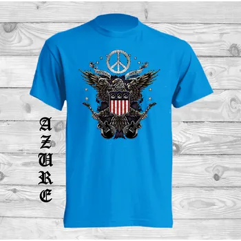 Chlapecké tričko detske-levne-bavlnene-tricko-potisk-hipie-rock Barva: Azure - azurově modrá, velikost: 152