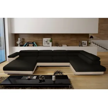 Sedací souprava Rohová sedačka LAING U mini+L, pravá, tmavě hnědá/béžová + vyzvednutí ZDARMA