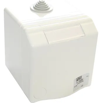 Elektrická zásuvka PCE Zásuvka 16A/400V nástěnná designová, 4-pólová, IP44, bílá PC-864-6v