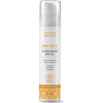 Přípravek na opalování Wooden Spoon Dry Oils opalovací mléko na obličej a tělo SPF35 100 ml