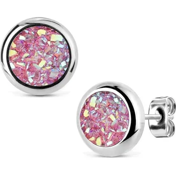 Náušnice NUBIS® Ocelové náušnice DRUZY Rose - NB302