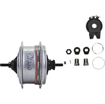 Náboj kola Zadní náboj s vnitěním řazením NuVinci N360 , pro Roler brzdy , bez řazení + příslušenství - stříbrná barva , 36 děr