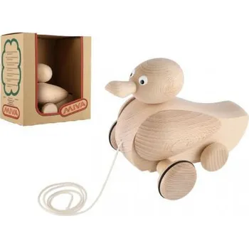 Teddies Kačer tahací přírodní dřevěný 17 cm