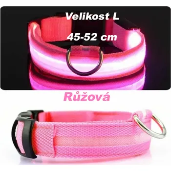 led svíčka Svíticí obojek pro psy a kočky. MiCRO USB nabíjení-Růžová-
