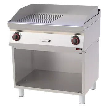 Grilovací deska 80x51 elektrická chromovaná kombinovaná s podestavbou 400 V | REDFOX - FTHRC 70/80 E