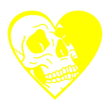 Samolepicí dekorace na vozidlo Lebka 062 pravá v srdíčku (05 - žlutá citron) SAMOLEPKA NA AUTO, NÁLEPKA, FÓLIE, POLEP, TUNING, VLASTNÍ TEXT, TISK, AUTOSAMOLEPKY.cz, POLEPY, OBRÁZEK, LOGO, 3D STICKERS