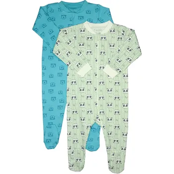 Kojenecký overall OVERALY FIXONI 2 KS, S ŤAPKAMI, SE ZVÍŘÁTKY, OBOUSTRANNÝ ZIP Velikost: 62