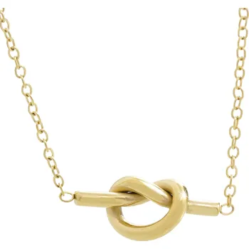 Módní doplněk JSB bijoux s.r.o. Zlatý ocelový náhrdelník trubička zamotaná do uzlu bez krystalů