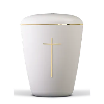 Smuteční dekorace Ekologická urna Aura - Bílá/Zlatá