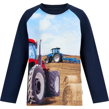 MINYMO TRIČKO MINYMO, S TRAKTOREM, MODRÉ Velikost: 86