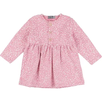 Kojenecké šaty ŠATY LOSAN S KYTIČKAMI, RŮŽOVÉ Velikost: 74