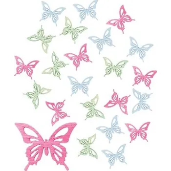 Dřevění motýli 2 cm, 24 ks