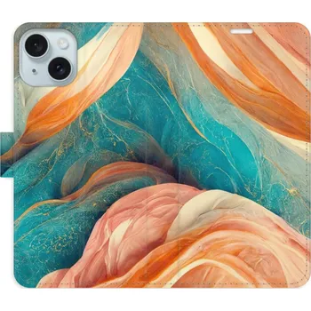 Pouzdro na mobilní telefon Flipové pouzdro iSaprio - Blue and Orange - iPhone 15 Plus