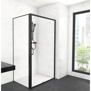 Sprchové dveře Sprchové dveře se sprchovou zástěnou Aurlane 80 x 120 cm barva rámu černá dekor skla čiré sklo FAC840