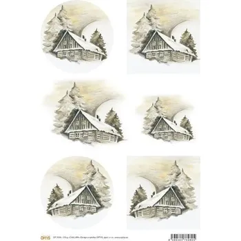 Umělecký papír Chalupa - designový papír A4, 170g, 1KS
