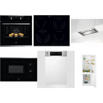 Set domácích spotřebičů ELECTROLUX KODEH70X + ELECTROLUX EHF6343FOK + ELECTROLUX LFG716X + ELECTROLUX LMS2203EMX + ELECTROLUX EEM43300IX + ELECTROLUX LND5FE18S