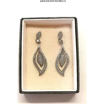 Náušnice Stříbrné visací náušnice se SW kamínky (Náučnice Ag 925 se SWAROVSKI kamínky)