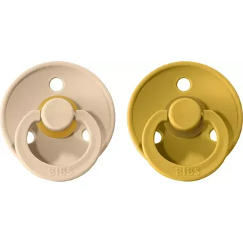 BIBS Colour dudlíky z přírodního kaučuku 2ks velikost 1 (0-6měs) Vanila/Mustard