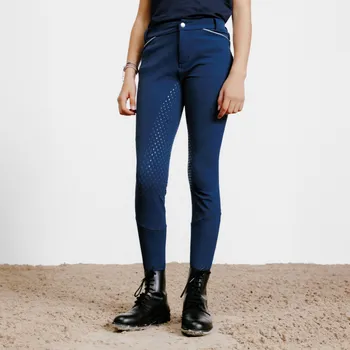 Jezdecké kalhoty FOUGANZA Dětské rajtky Fullgrip 580 10 LET MODRÁ