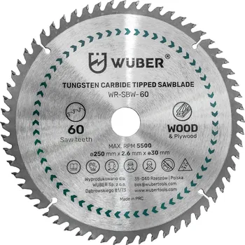 Pilový kotouč WUBER Pilový kotouč 250x2,6x30mm 60zubů W60077