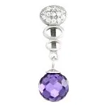 Přívěsek stříbrný Kulička fialová se zirkony