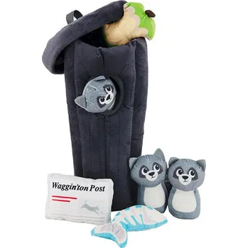 Hračka OUTWARD HOUND - plyšové Puzzle Mývalové v popelnici 11x32x18cm