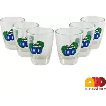 Sklenice Sada 6 odlivek - švestky 0,03 l