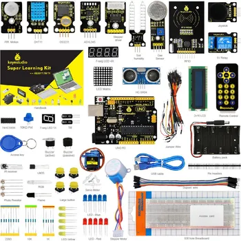 Elektronická stavebnice Nové balení! Keystudio Super Starter Kit / učební sada (UNO R3) pro arduino Starter kit s 32 projekty + uživatelská příručka + RFID 1602