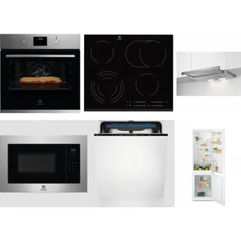 Set domácích spotřebičů ELECTROLUX KOFGH70TX + ELECTROLUX EHF6547FXK + ELECTROLUX LFP326S + ELECTROLUX EMS4253TEX + ELECTROLUX EES48200L + ELECTROLUX LND5FE18S