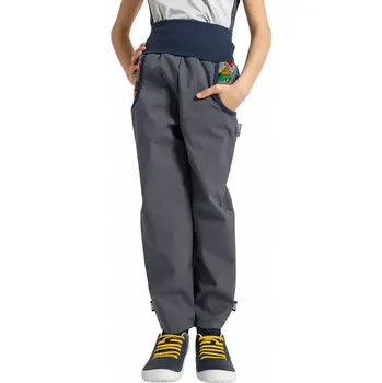 Chlapecké kalhoty Dětské softshellové kalhoty Unuo s fleecem Basic šedá Zoo na výletě velikost 98/104