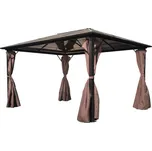 Hliníkový altán se závěsy 3 x 4 x 2,4 m