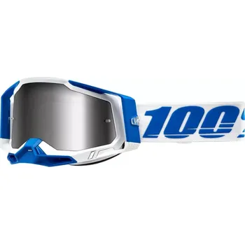 Motocyklové brýle A Motokrosové brýle 100% RACECRAFT 2 ISOLA 50010-00005 se stříbrným zrcadlovým objektivem + čirý + trhačky