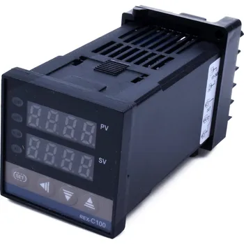 Termostat Teplotní regulátor digitální PID REX-C100 220V + teplotní regulátor max.40A, termočlánek SSR + K, řadič PID + chladič
