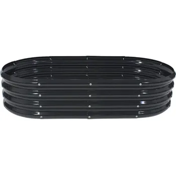 Vyvýšený záhon ovál 140x60x30cm - Antracit Doprava zdarma