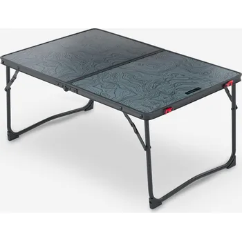 Zahradní nábytek QUECHUA Kempingový nízký skládací stolek MH 100 ŠEDÁ