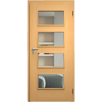 Interiérové dveře SAPELI SWING KOMFORT M49 - DÝHA - OTOČNÉ DVEŘE VČ. ZÁRUBNĚ - Buk Průchozí šířka (cm): 90, Průchozí výška (cm): 210, Typ skla: Čiré sklo