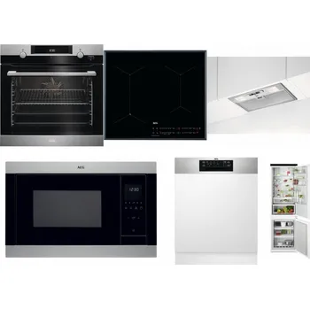 Set domácích spotřebičů AEG Mastery SteamBake BCK455350M + AEG Mastery SenseFry IAE64431FB + AEG DGB3523S + AEG Mastery MSB2547D-M + AEG FEE72706PM + AEG TSC6M181ES