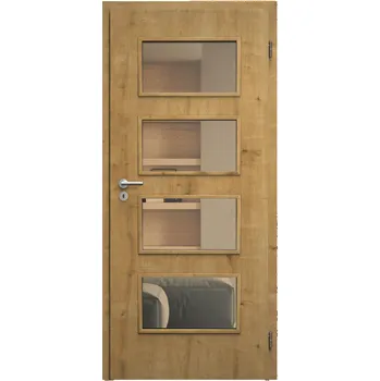 Interiérové dveře SAPELI SWING KOMFORT M49 - CPL LAMINÁT - OTOČNÉ DVEŘE VČ. ZÁRUBNĚ - Dub sukatý Průchozí šířka (cm): 90, Průchozí výška (cm): 197, Typ skla: Planibel bronz