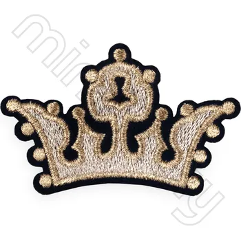 Svatební dekorace Nažehlovačka korunka stříbrnozlatá