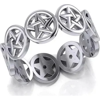 Prsten STŘÍBRNÝ PENTAGRAMOVÝ PRSTEN - 6 (EU: 51-53)