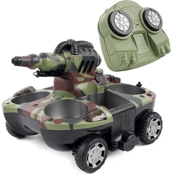 RC model auta Armádní obojživelné RC auto Tank pro děti dárek vodní dělo sprej