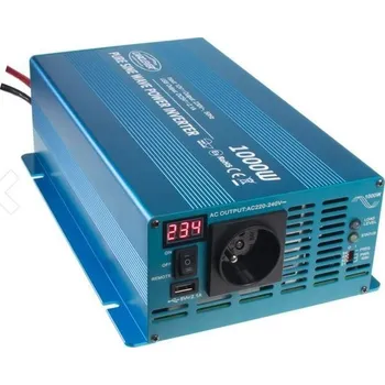 Měnič napětí Měnič napětí z 12V na 230V, 1000W sinus, LCD displej