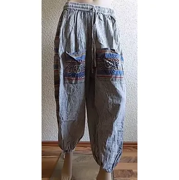 Dámské džíny Kalhoty harémové světle šedé